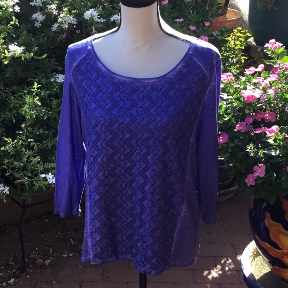 Chico’s Purple Scoop Neck T Shirt